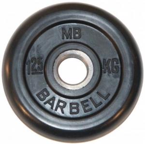 диск MB Barbell обрезиненный черный 1,25кг