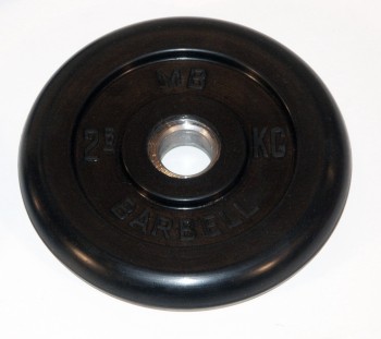 диск MB Barbell обрезиненный черный 2,5кг
