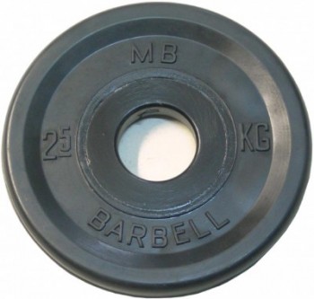 диск MB Barbell Евро-Классик обрезиненный черный 2,5кг