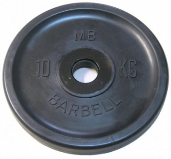 диск MB Barbell Евро-Классик обрезиненный черный 10кг