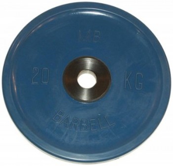 диск MB Barbell Евро-Классик обрезиненный черный 20кг