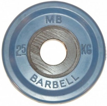 диск MB Barbell Евро-Классик обрезиненный голубой 2,5кг