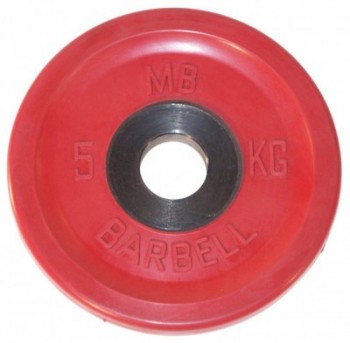 диск MB Barbell Евро-Классик обрезиненный красный 5кг