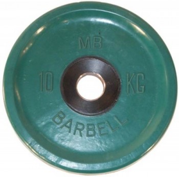 диск MB Barbell Евро-Классик обрезиненный зеленый 10кг