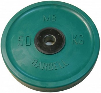диск MB Barbell Евро-Классик обрезиненный зеленый 50кг
